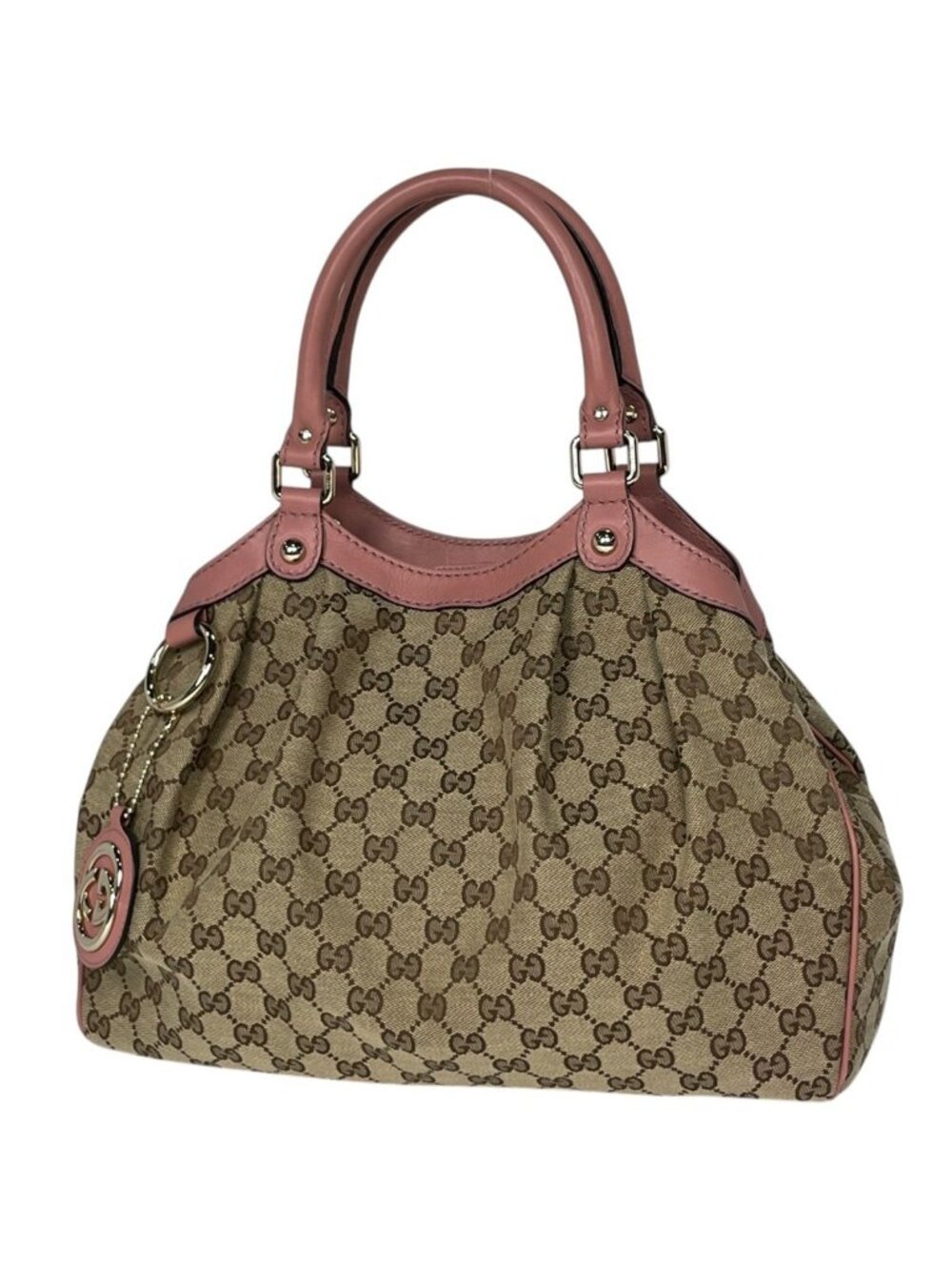 Gucci Handbag Sookie GG Pattern Canvas Beige Pink